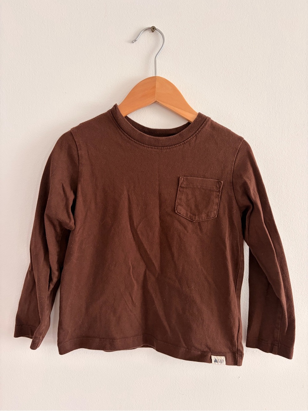 GAP Brown Long-Sleeve Pocket Tee